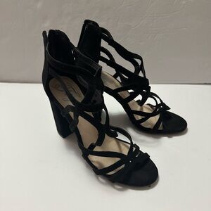 Elegant Black Strappy Heels - Size EUR 36